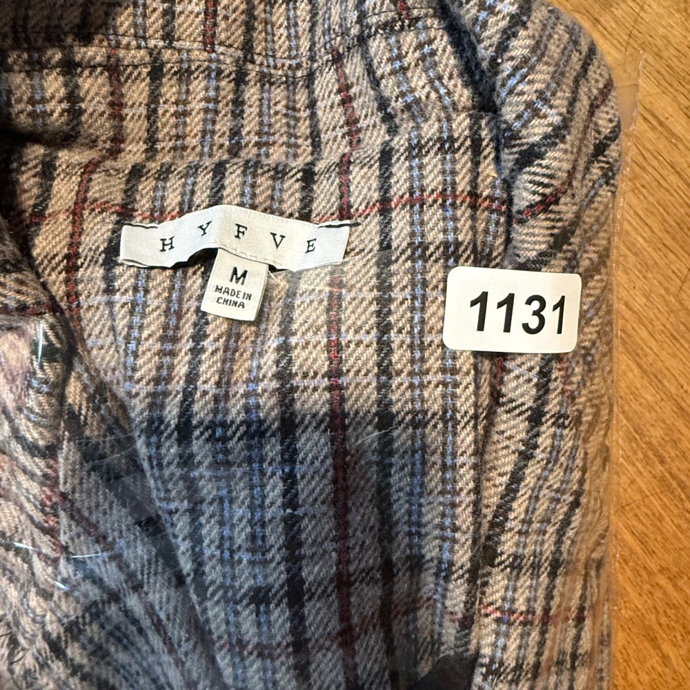 HYFVE Plaid Double Breasted Long Tailored Trench Dark Academia Fall Coat Women M - Picture 13 of 14